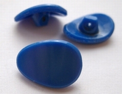 Glasknopf - blau  18 x 13 mm