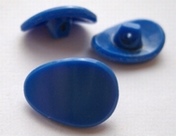 Glasknoop - blauw  18 x 13 mm