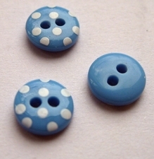 Poppenknoopje - blauw  7,5 mm