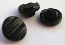 Glasknoop - zwart  11 mm