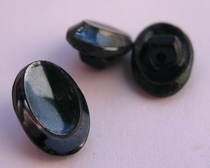 Glasknoop - zwart / antraciet  13 x 10 mm