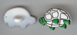Schildpad - groen  18 x 12 mm