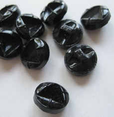 Glasknoop - zwart  9 mm