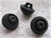 Glasknoop - zwart  12 mm