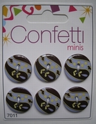 6 knopen - Confetti  21 mm