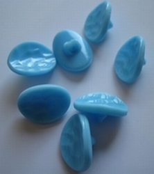 Glasknoop - blauw  18 x 13 mm