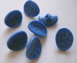 Glasknoop - blauw  18 x 13 mm