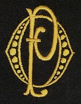 Monogram O.P.  4 x 3 cm