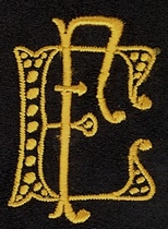 Monogram E.F.  4 x 3 cm