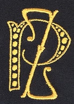 Monogram P.Z.  4 x 3 cm