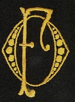 Monogram O.F.  4 x 3 cm