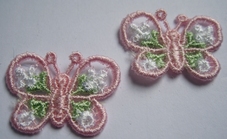 10 Vlinders (rose)  22 x 32 mm