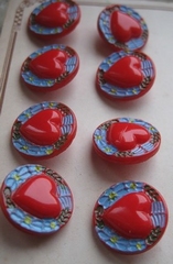 Glasknoop - rood  16 mm