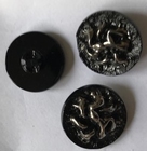 Glasknoop - zwart/zilver 14 mm
