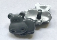 Nijlpaard - grijs 14 x 15 mm