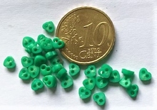 6 micro minihartjes - groen 3,5 mm