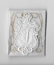 6 Monogrammen D.F. 4,5 x 2,5 cm