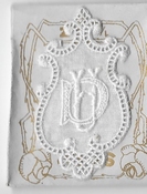 6 Monogrammen D.U. 4,5 x 2,5 cm