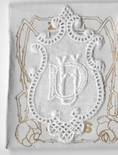 6 Monogrammen D.U. 4,5 x 2,5 cm