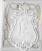 6 Monogrammen H.N. 4,5 x 2,5 cm