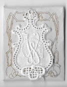 6 Monogrammen G.W. 4,5 x 2,5 cm