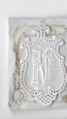 6 Monogrammen F.V. 4,5 x 2,5 cm
