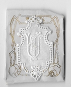 6 Monogrammen F.U. 4,5 x 2,5 cm