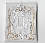 6 Monogrammen L.U. 4,5 x 2,5 cm