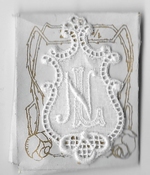 6 Monogrammen L.N. 4,5 x 2,5 cm