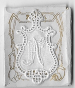 6 Monogrammen F.N. 4,5 x 2,5 cm