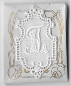 6 Monogrammen - L.J. 4,5 x 2,5 cm