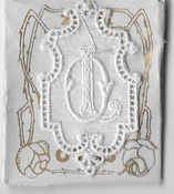 6 Monogrammen L.O. 4,5 x 2,5 cm