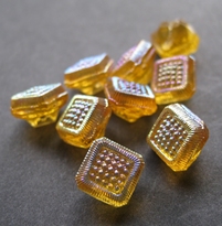 Glasknoop - geel 12 mm
