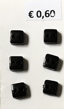 6 knoopjes - zwart 5 mm