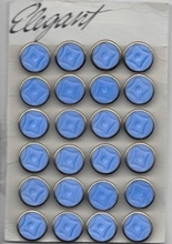 24 Glasknöpfe - Blau 18 mm
