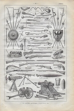 Orgineel blad uit Larouse - Armes 28 x 18 cm