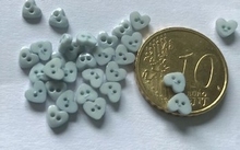 6 micro minihartjes - grijsblauw 4 mm