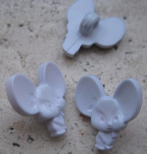 Muis met grote oren - grijs 16 x 15 mm