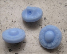 Glasknoop - blauw/bloem 11 mm