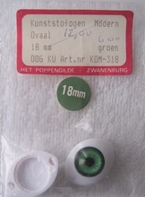 1 paar Poppenogen - groen 18 mm