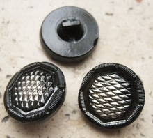 Glasknoop - zwart /zilverkleur 18 mm