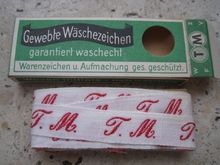 Initialen - Lint T.M. Lint 1 cm breed