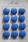 12 Glasknopen op orgineel kaartje- blauw 11 mm