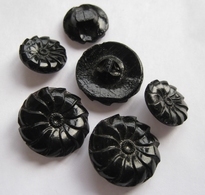 50 Glasknopen - zwart 14 mm