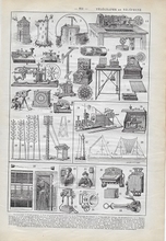 Orgineel blad uit Larouse - Telegraphe et Telephone 28 x 18 cm
