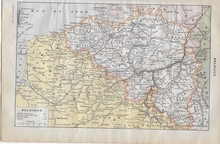 Orgineel blad uit Larouse - Belgique 28 x 18 cm