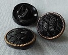 Glasknopf- Schwarz Goldfarbe 13 mm