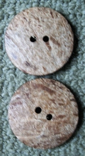 2 Knöpfe - Kokosnuss 44 mm
