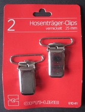 2 Hosenträger-Clips 25 mm