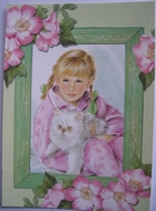 Postkart - Mädchen mit Hund 15 x 10,5 cm